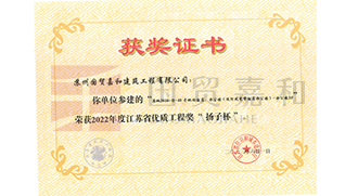 “苏地2010-B-48号地块酒店、办公楼”荣获22022年度江苏省优质工程奖“扬子杯”